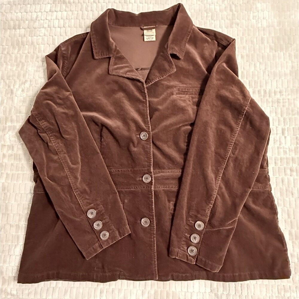 Faded Glory Women’s Brown Stretch Corduroy Button-Front Jacket – Plus Size 22W